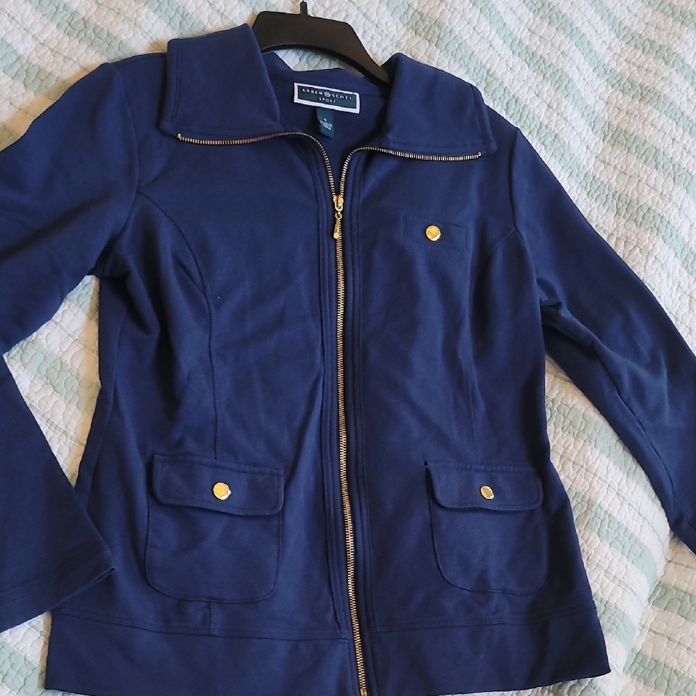 Karen Scott Deep Blue Utility Jacket
